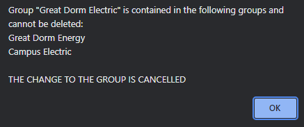 Admin group delete forbidden