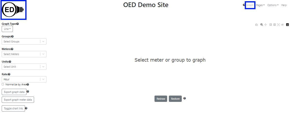 options to get the OED home page